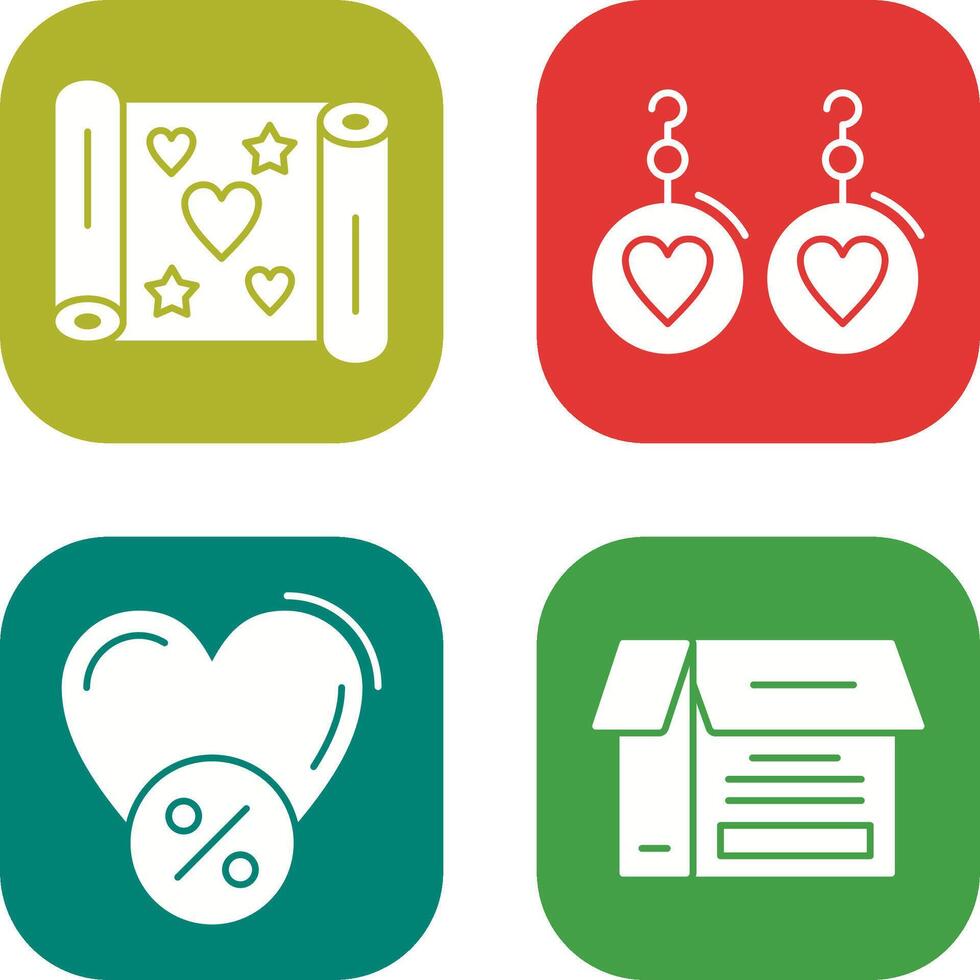 Gift Wrap and Earrings Icon vector