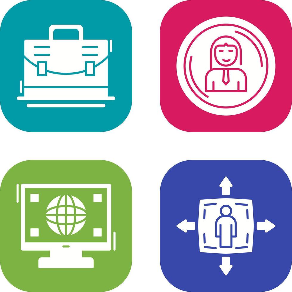Briefcase and User Icon vector