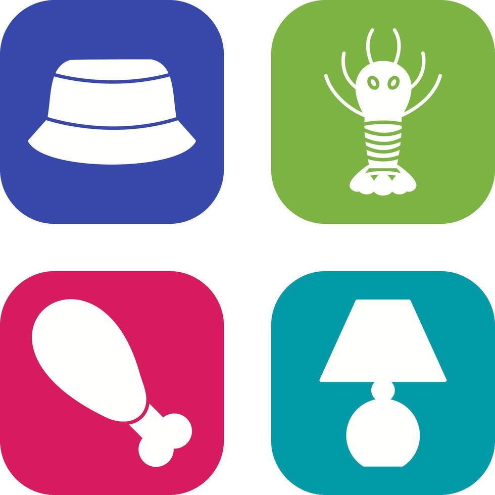 Men Hat and Lobster Icon vector