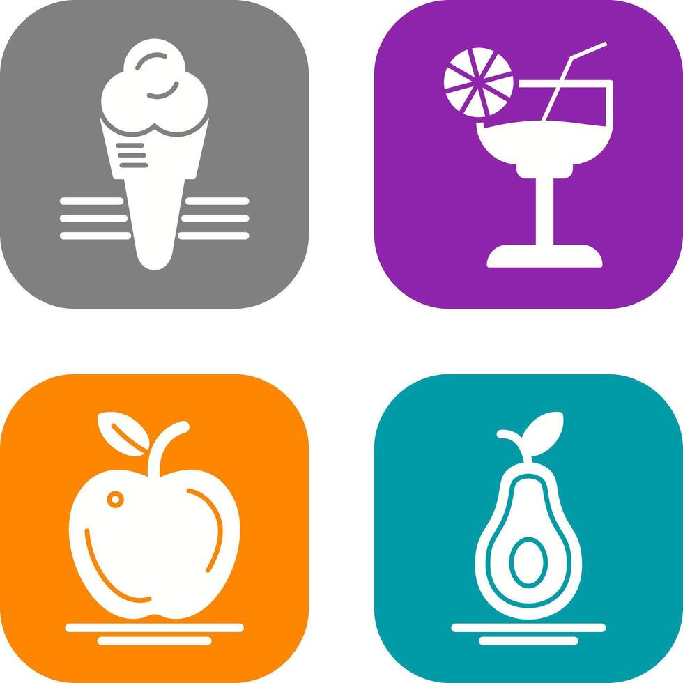 Ice Cream and Cocktail Icon vector