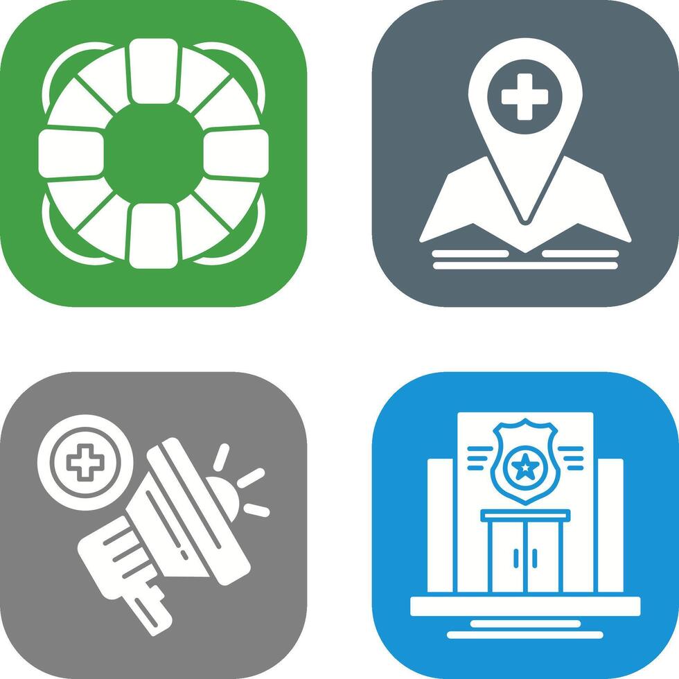 Lifesaver and Location Icon vector