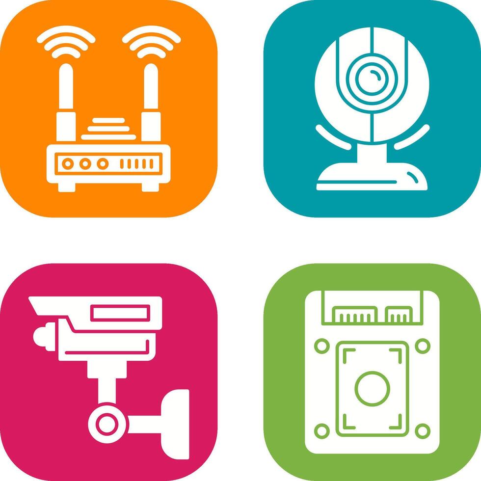 Router and Web Cam Icon vector