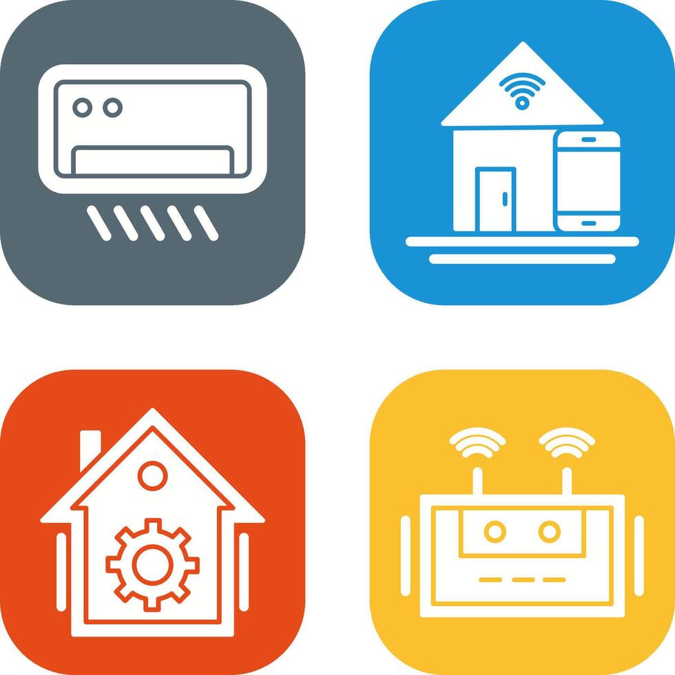 Air Conditioner and Home Automation Icon vector