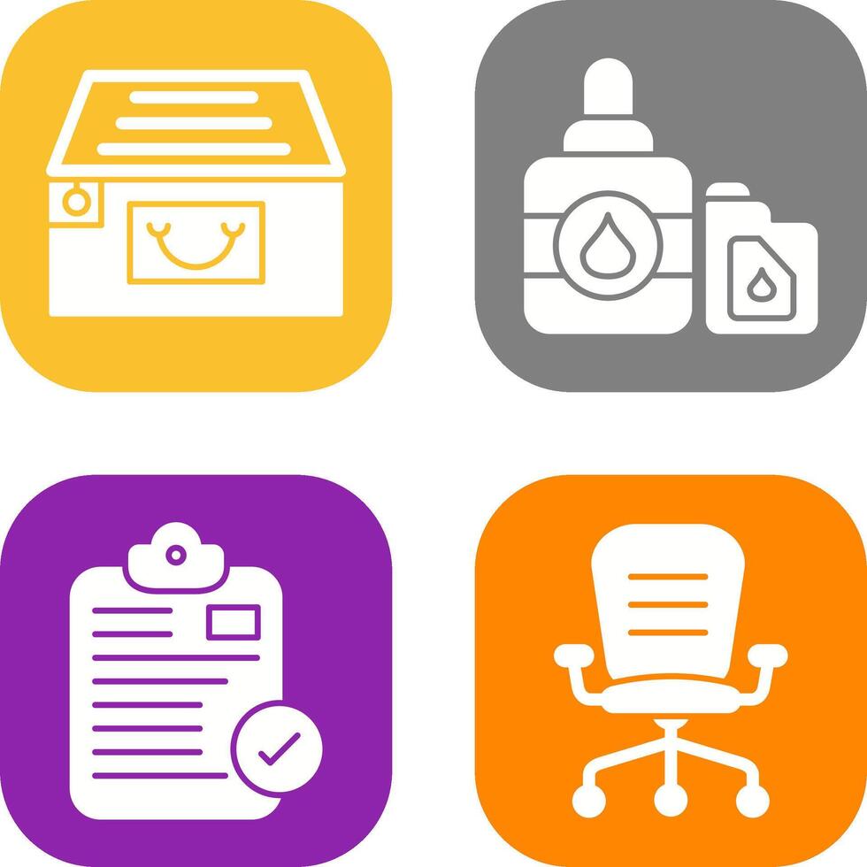 File Cabinet and Ink Cartridge Icon vector