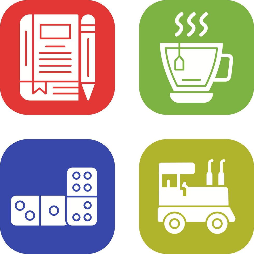 Tea and Diary Icon vector