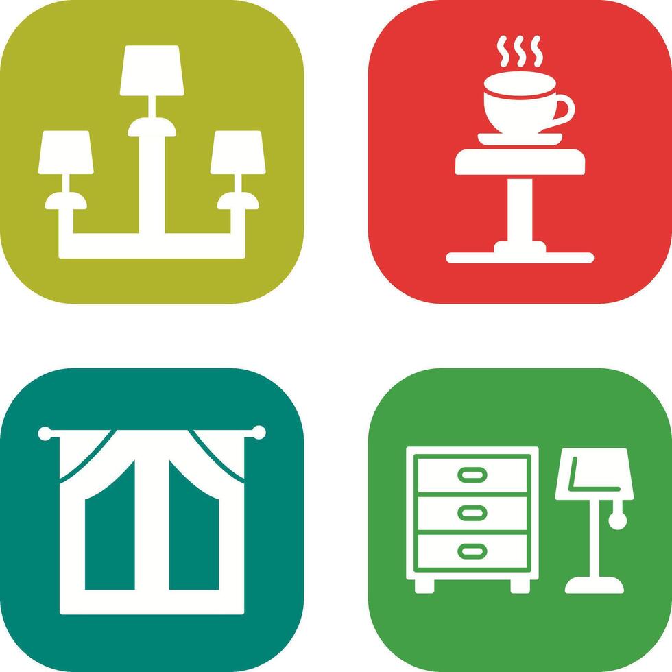 Lamp and Coffee Table Icon vector