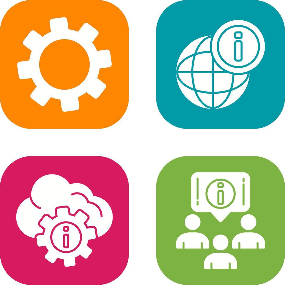 cogwheel and world Icon vector