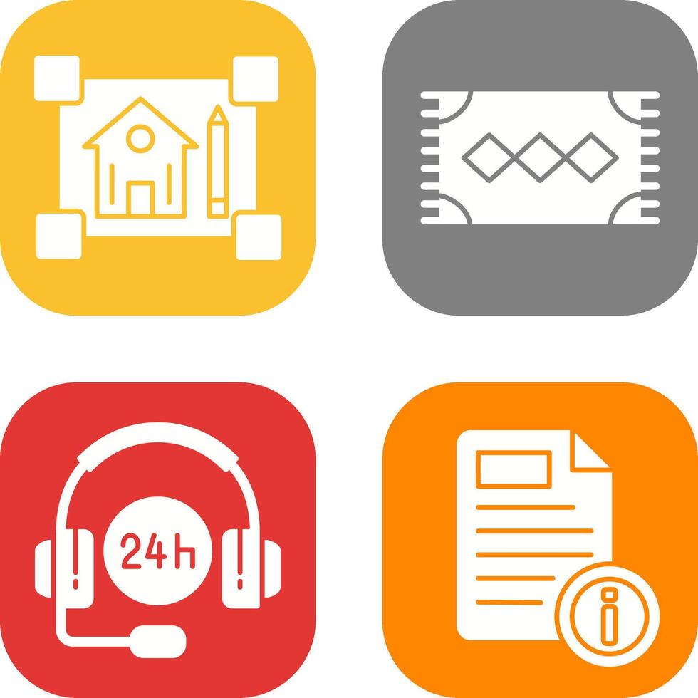 blueprint and rug Icon vector