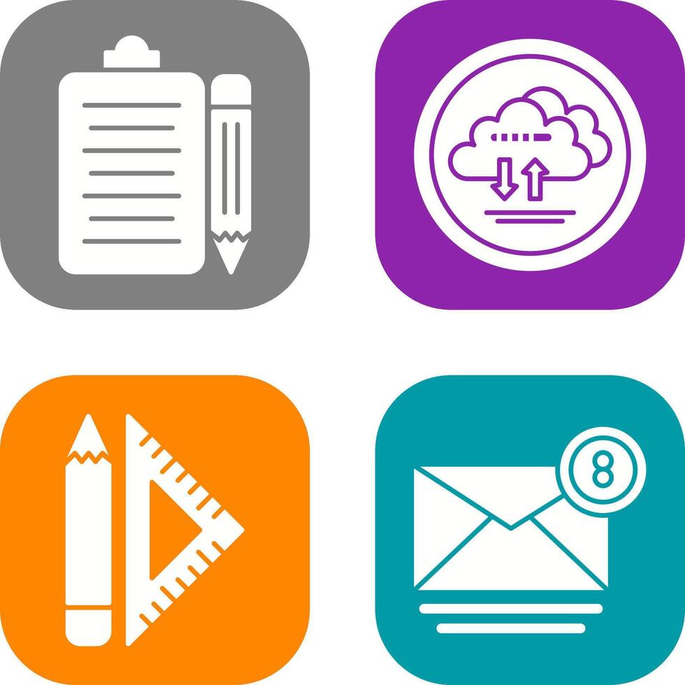 clipboard and cloud data Icon vector