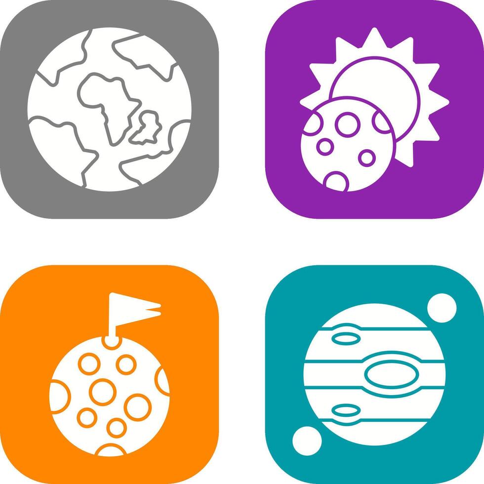 earth and eclipse Icon vector