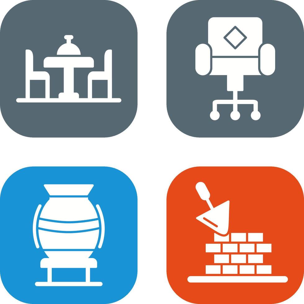 Chair and Dinning Table Icon vector