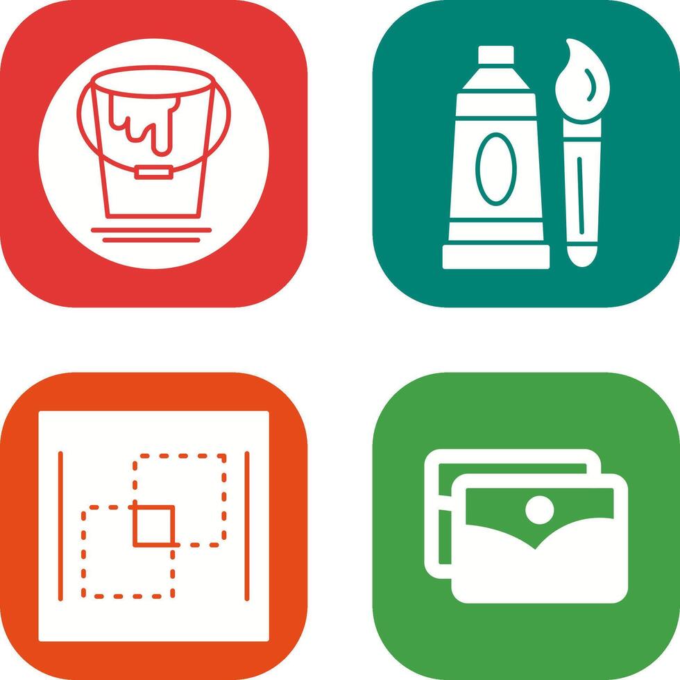 paint bucket and oil paint Icon vector