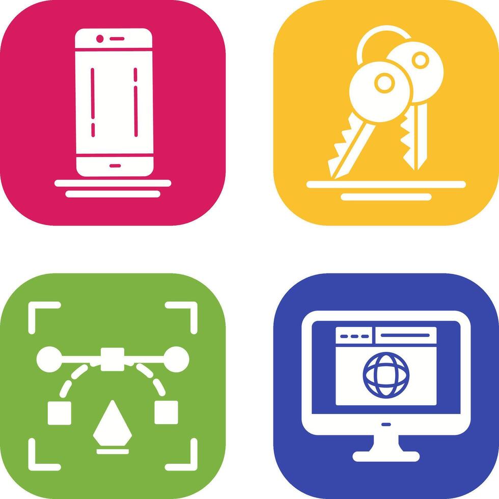 Mobile and key Icon vector