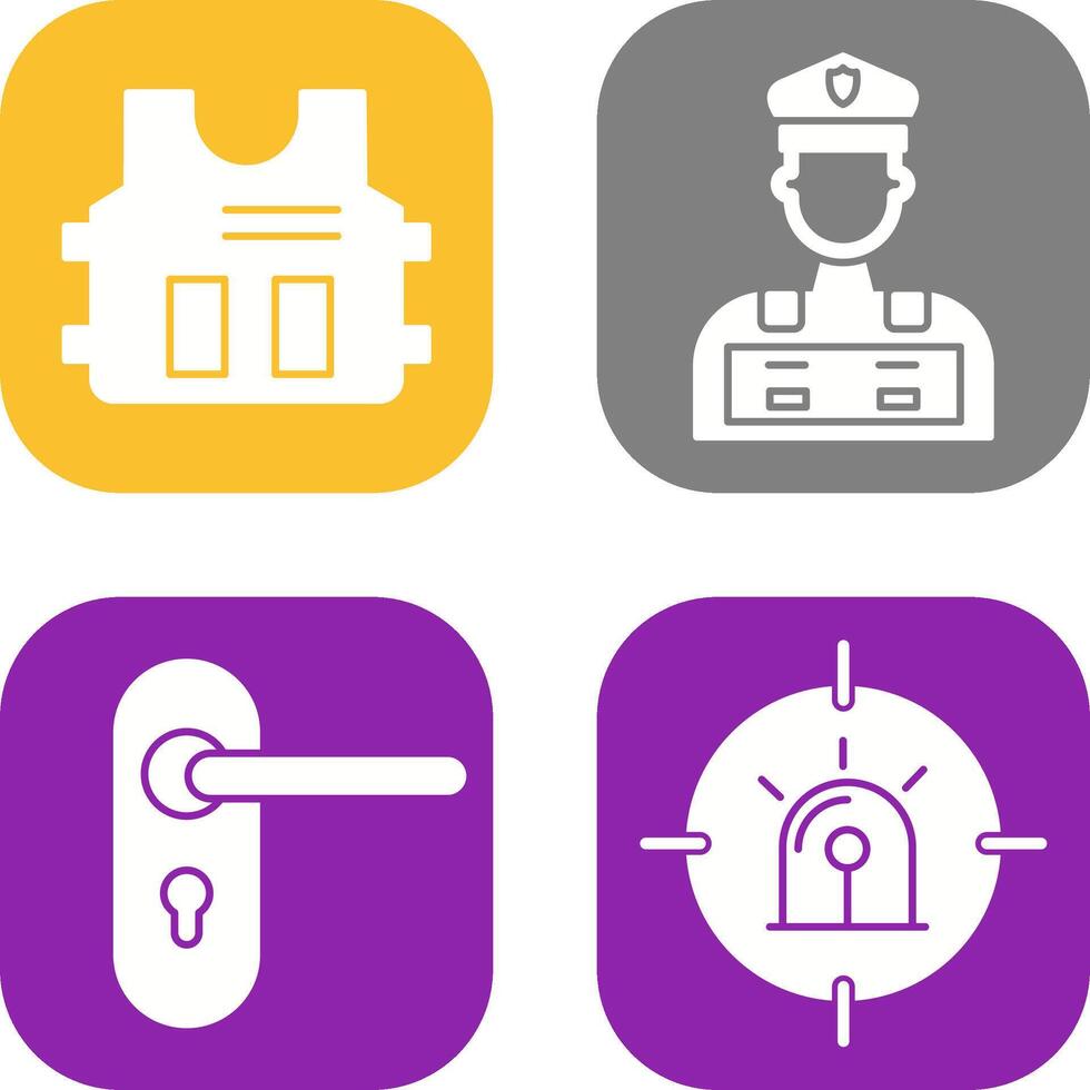 Police Vest and Police Man Icon vector