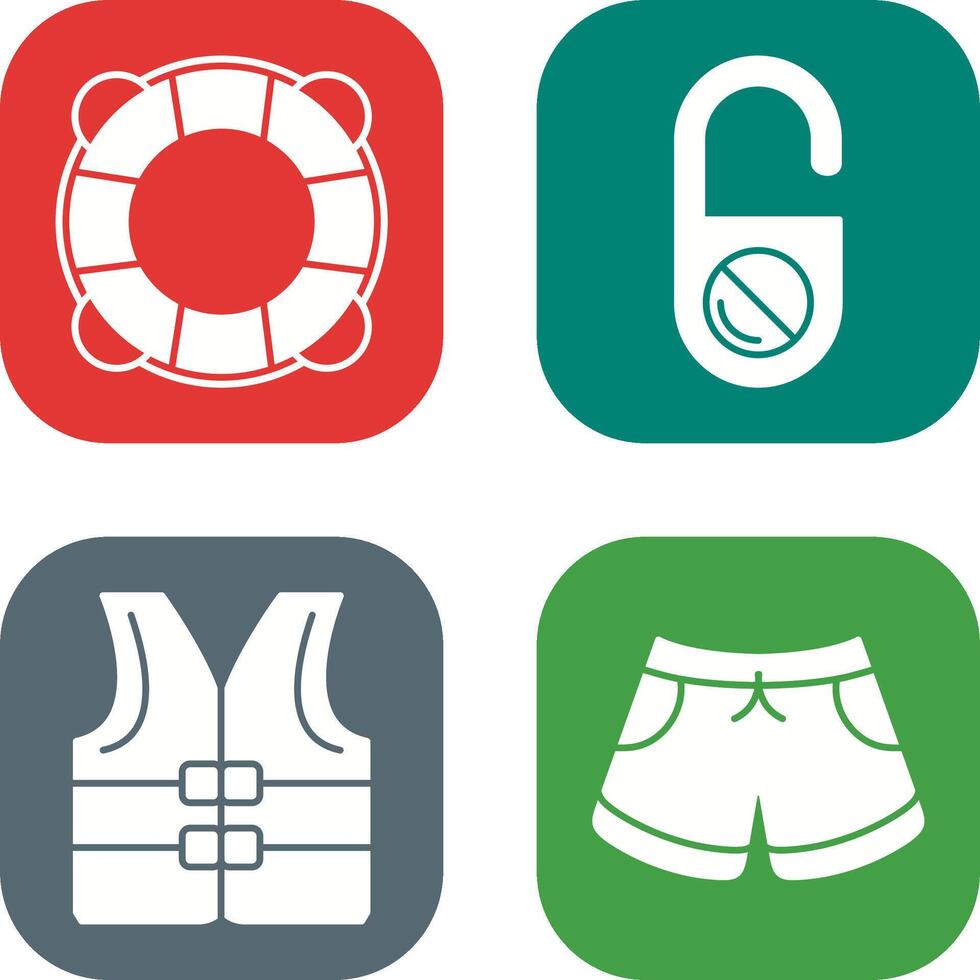 Life Preserver and Do Not Disturb Icon vector