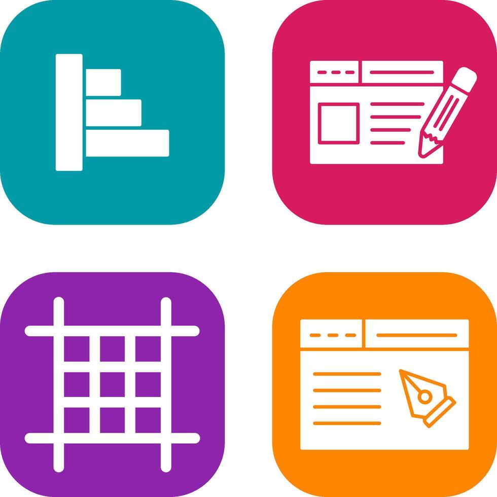 Object Alignment and Web Page Icon vector