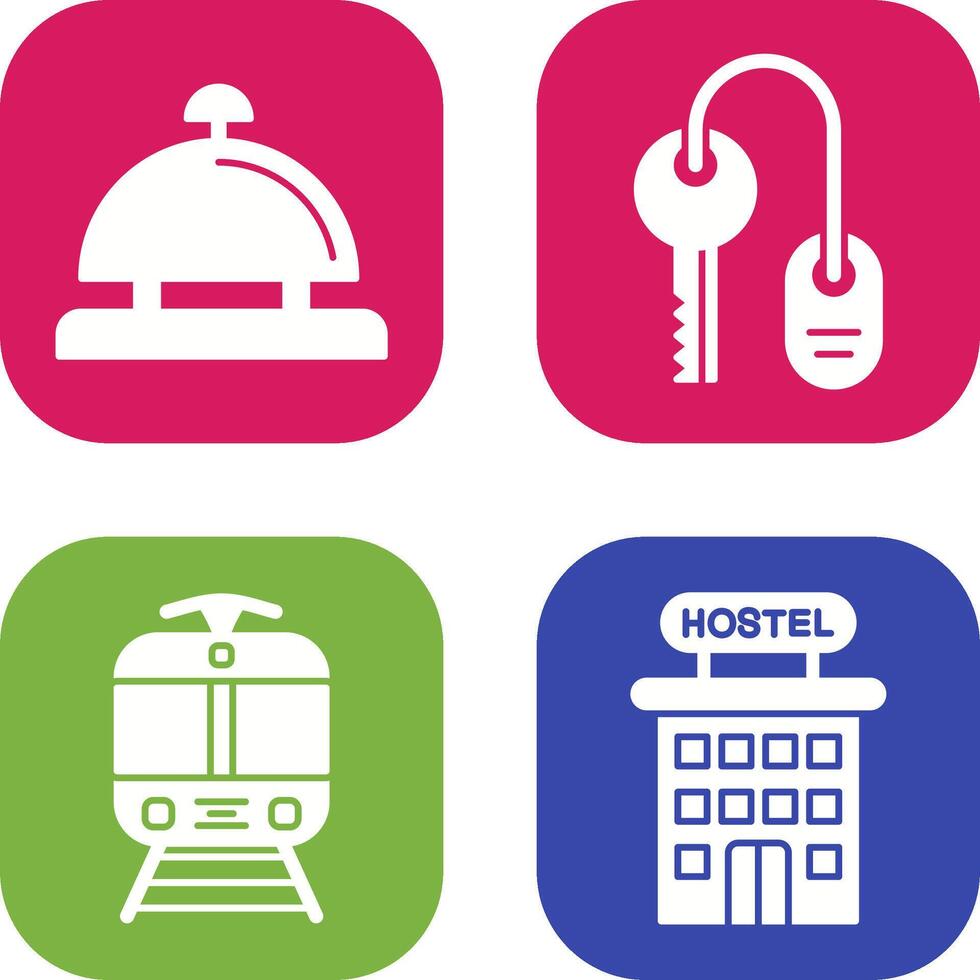 Room key and Desk Bell Icon vector