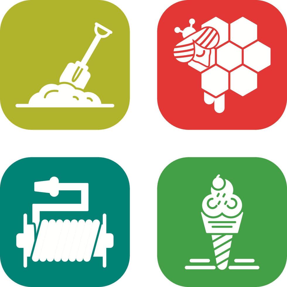 Digging and Honeycomb Icon vector