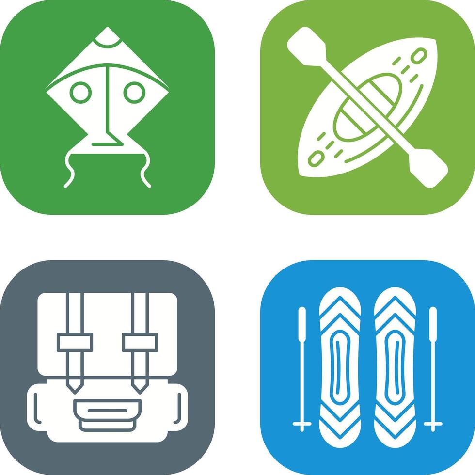 Kite and Kayak Icon vector