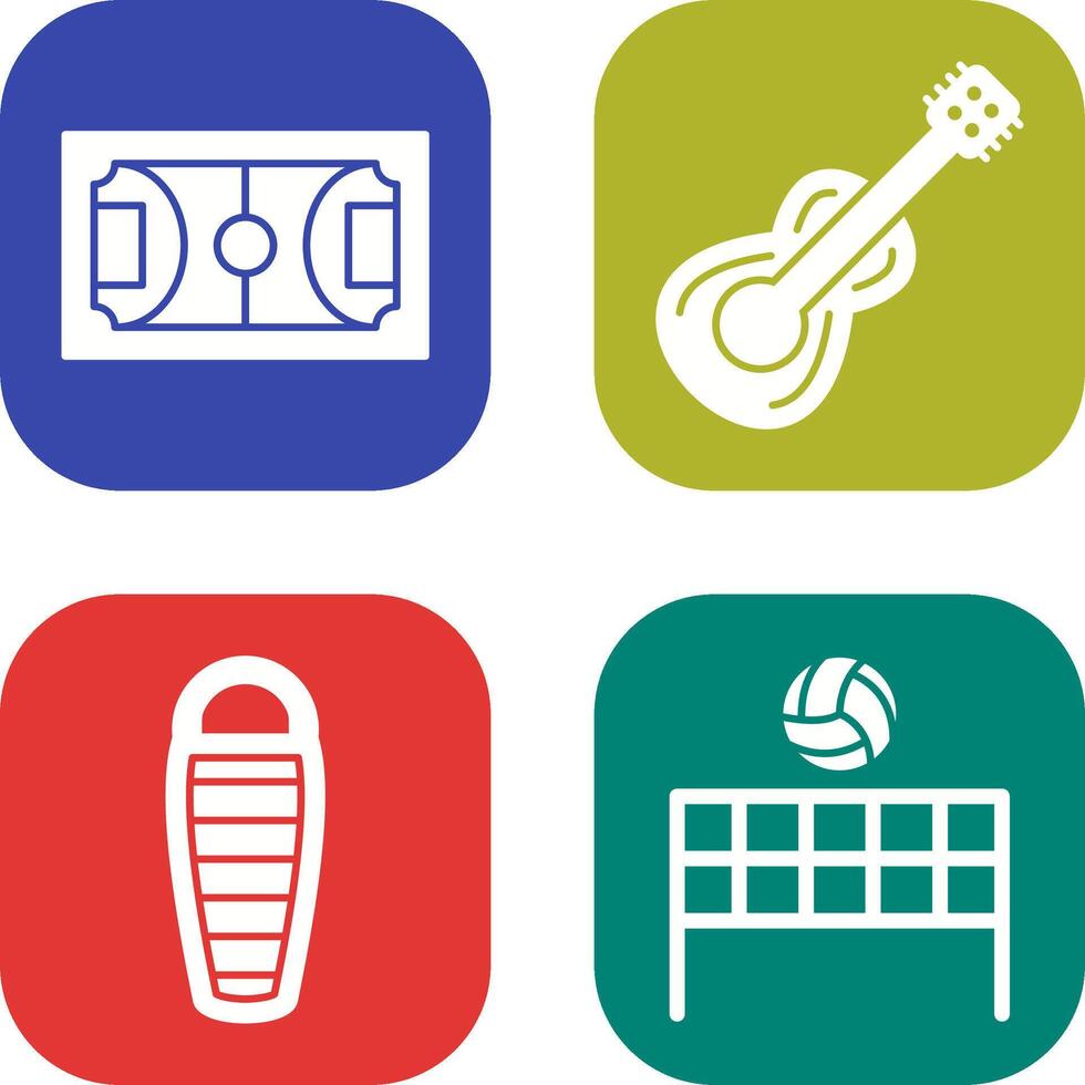 Football and Guitar Icon vector