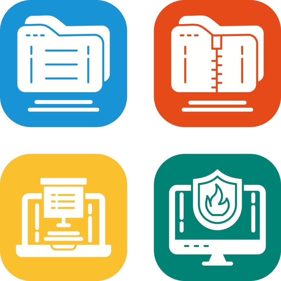 Folder and Compressed Icon vector