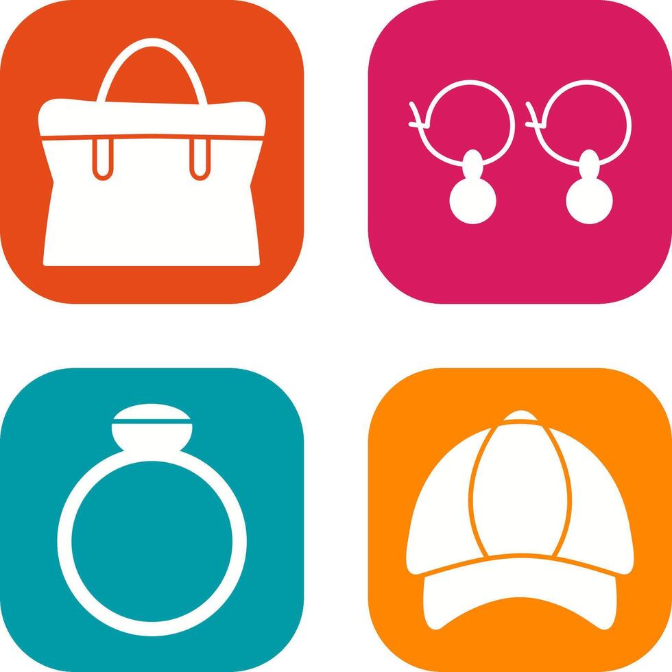 Bag and Earrings Icon vector