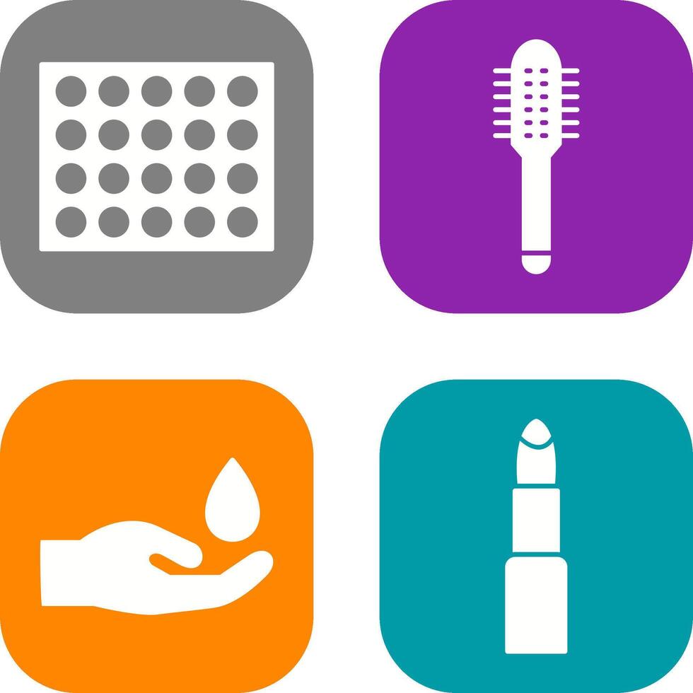 Colored Palette and Comb Icon vector