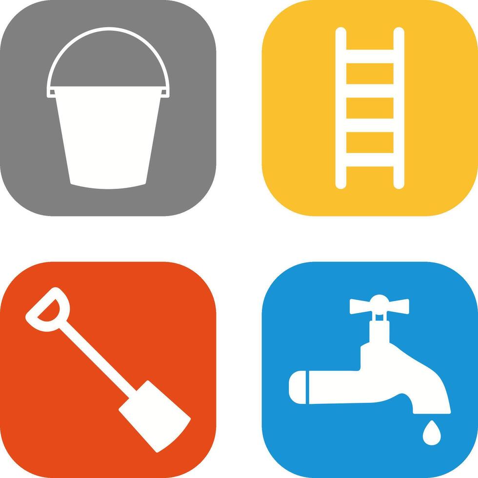 Water Bucket and Ladder Icon vector