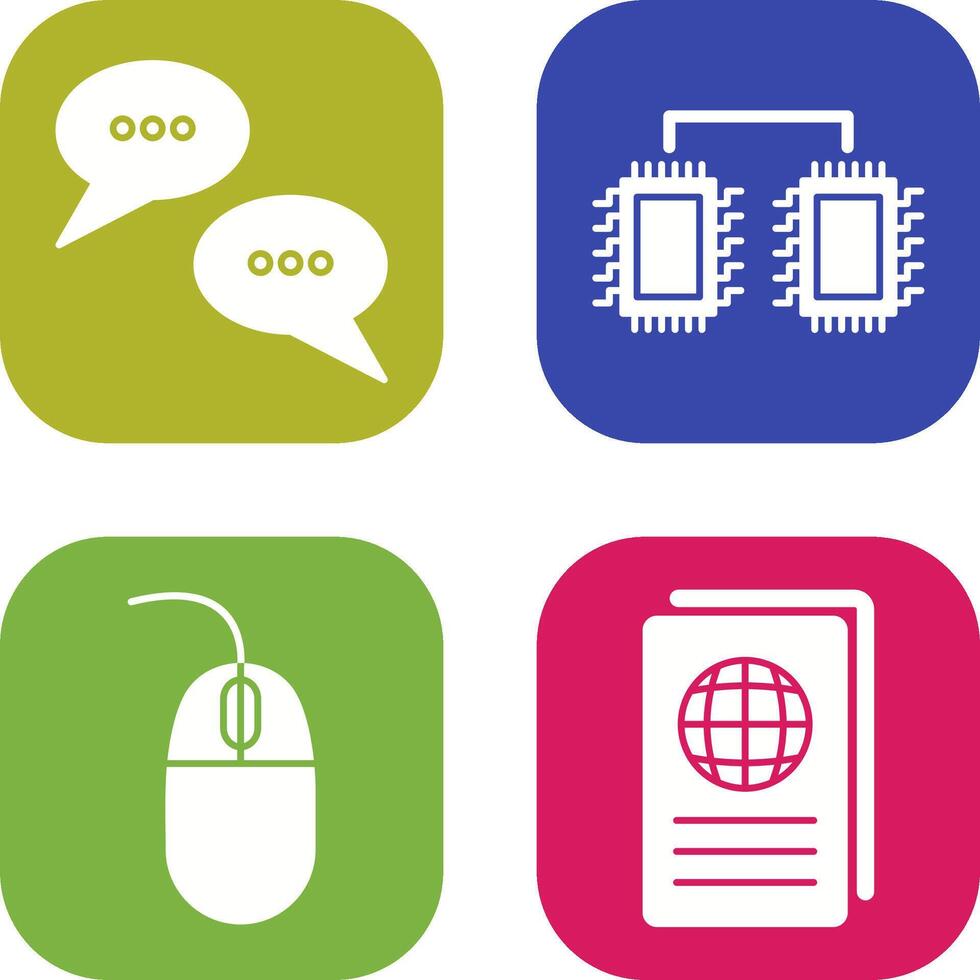 Conversation Bubbles and Processors Connected Icon vector