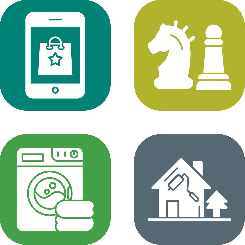 Online Shopping and Chess Piece Icon vector