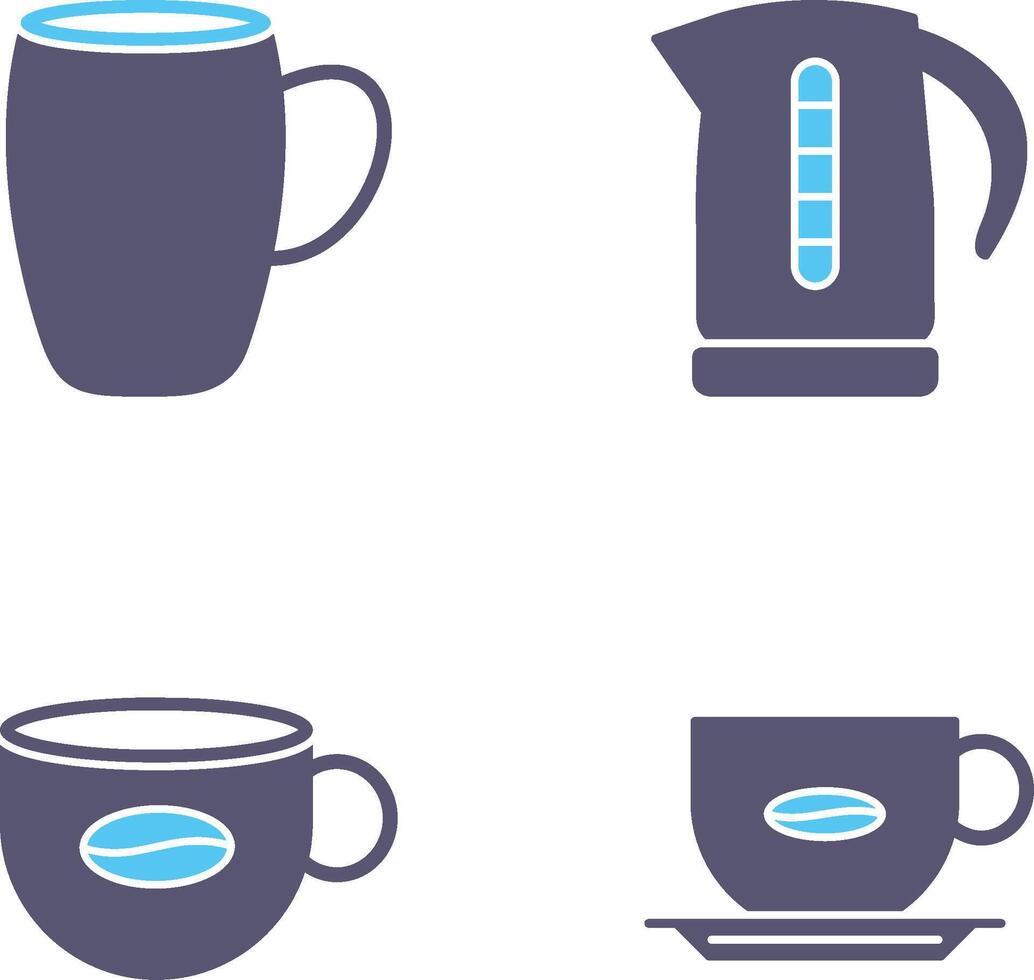 mug and kettle Icon vector
