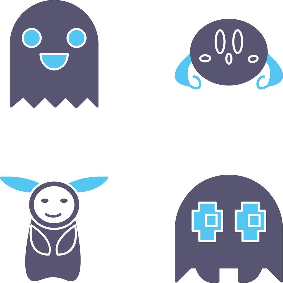 Game Character and VGame Charcter Icon vector