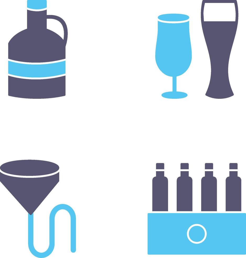 moon shine and beer glasses Icon vector