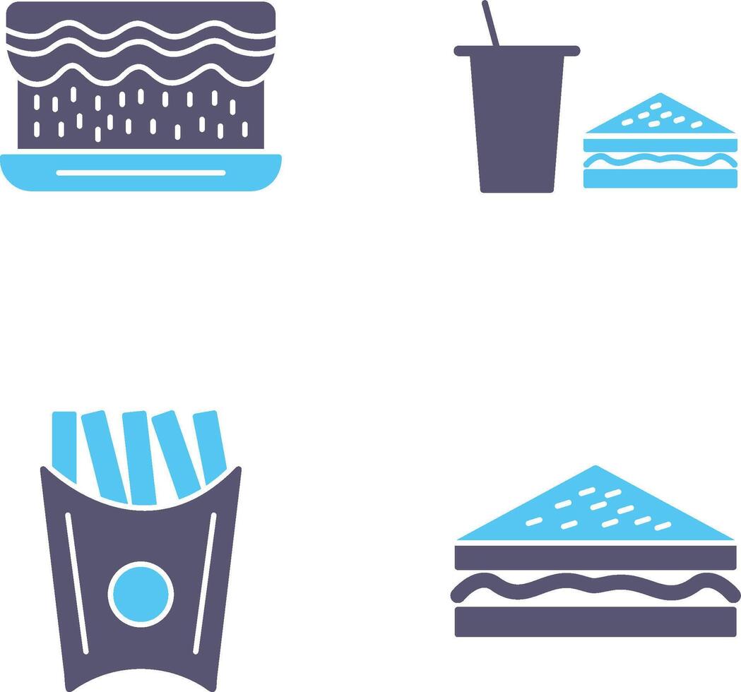 cream cake and lunch bistro Icon vector