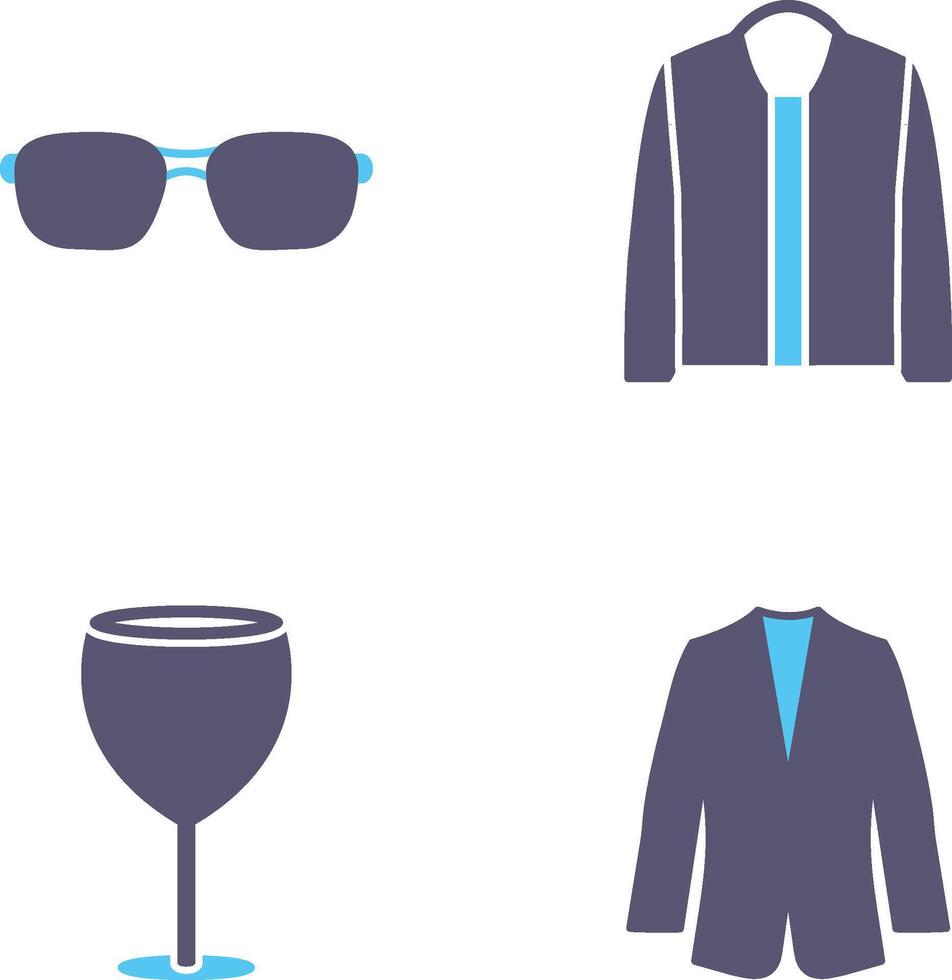 Glasses and Jacket Icon vector