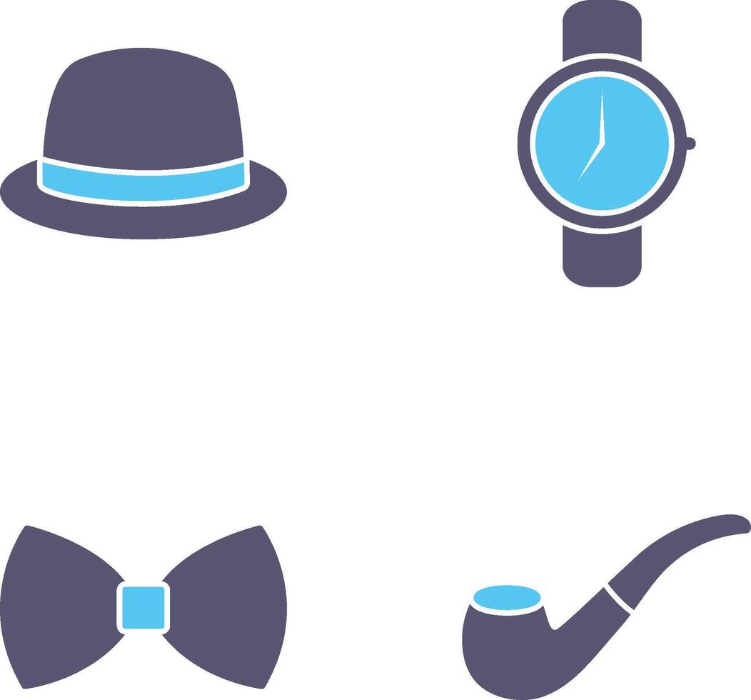 Hat and Watch Icon vector