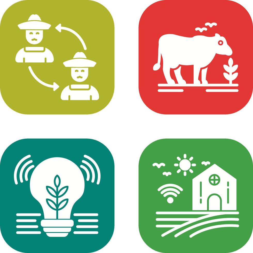 Connect and Cattle Icon vector