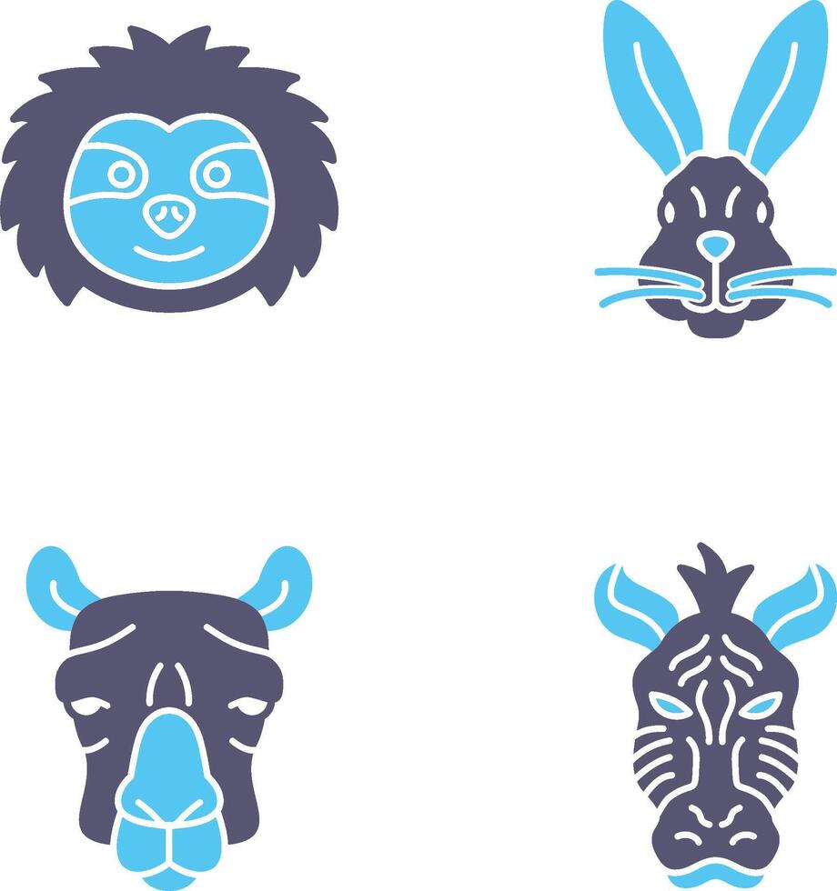 Sloth and Rabbit Icon vector