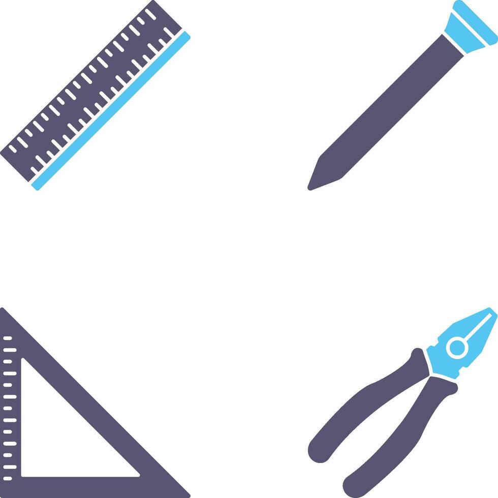 Ruler and Nail Icon vector