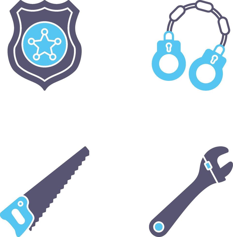 Police shield and Handcuff Icon vector