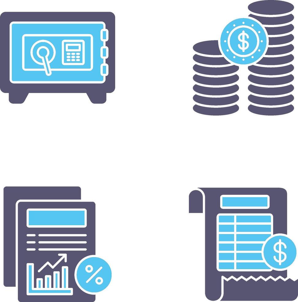 Safe Box and COINS Icon vector