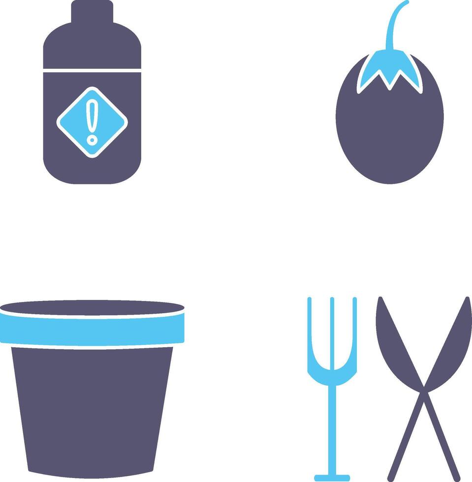 Vegetable plant and Pesticide Icon vector