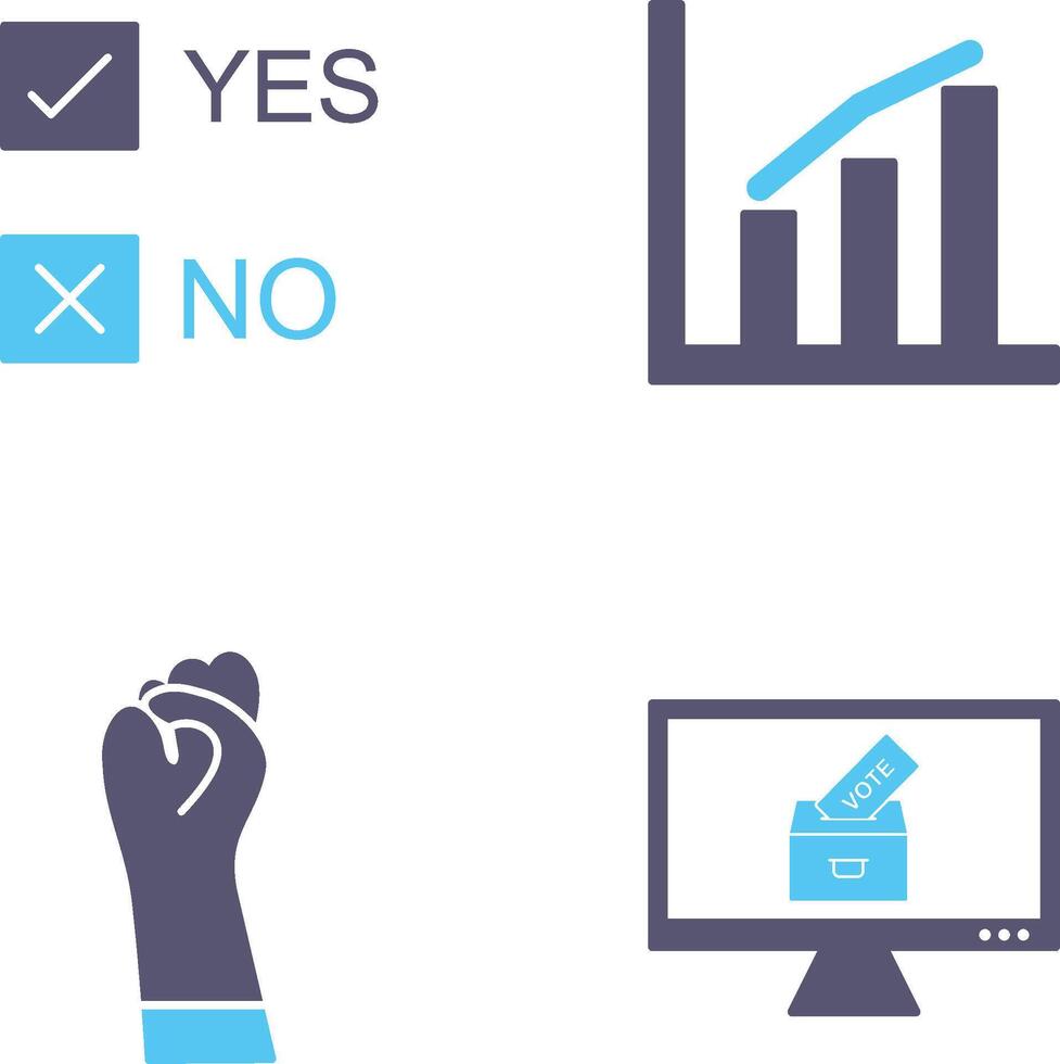 Yes No Option and Statistics Icon vector