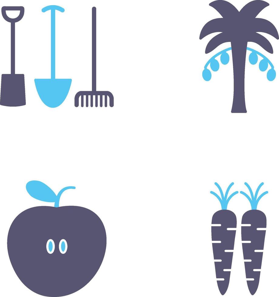 Gardening Tools and Palm tree Icon vector