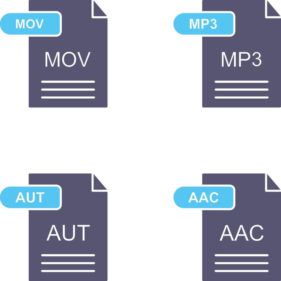 MOV and MP3 Icon vector