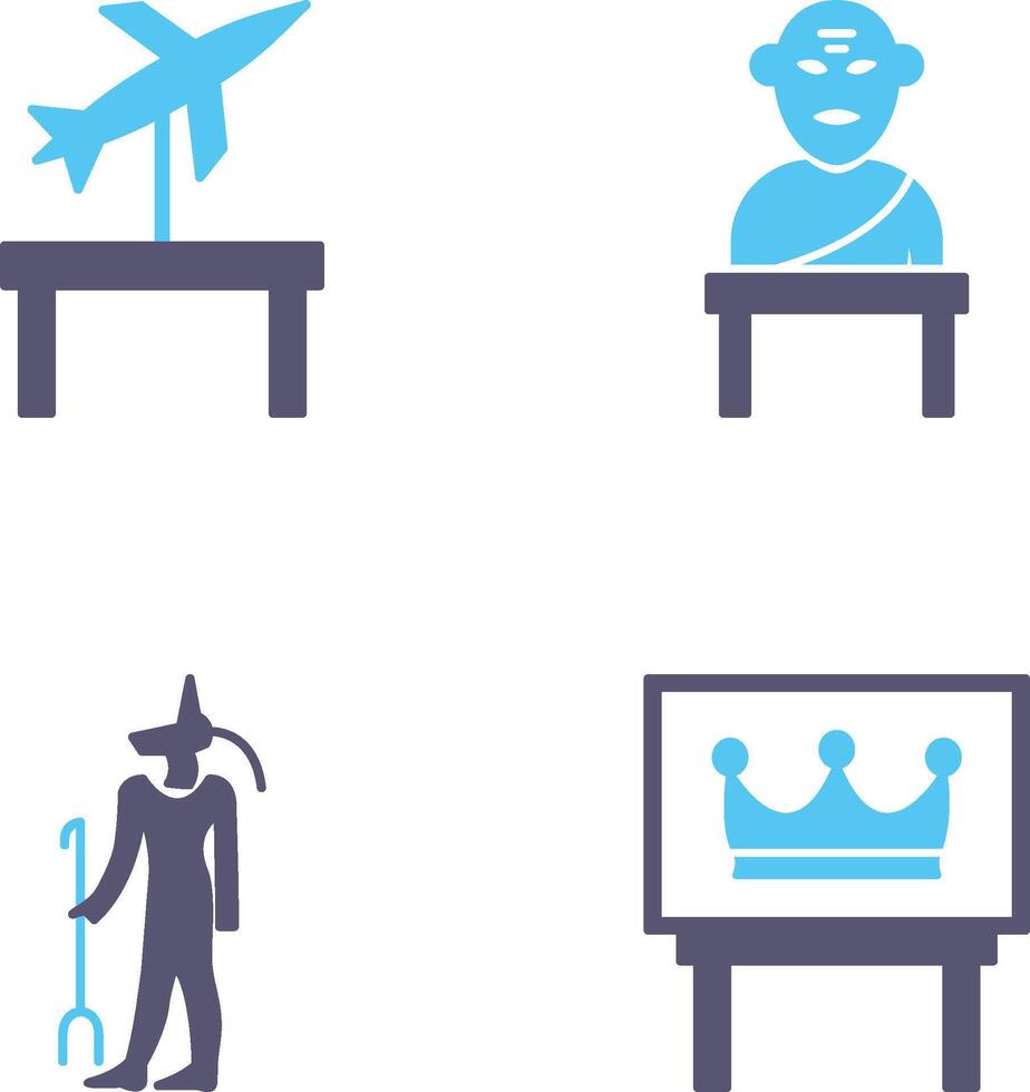 Jet Exhibit and Greek god Icon vector