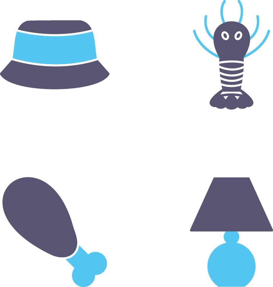 Men Hat and Lobster Icon vector