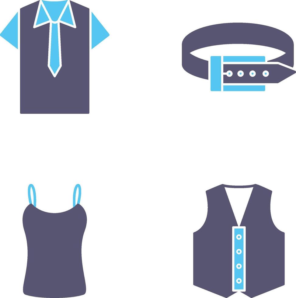 camisa y Corbata y cinturón icono vector