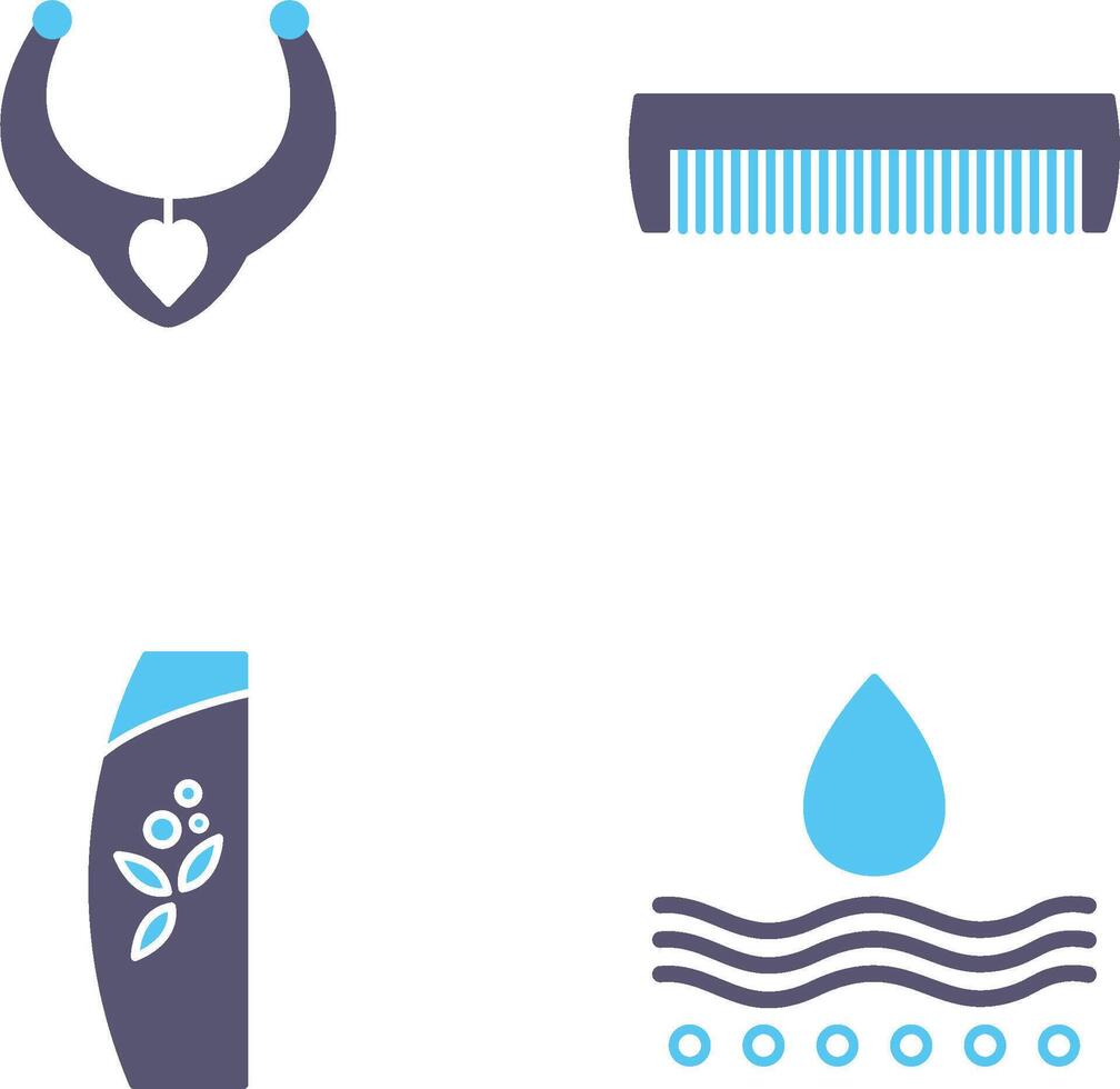 Necklace and Comb Icon vector