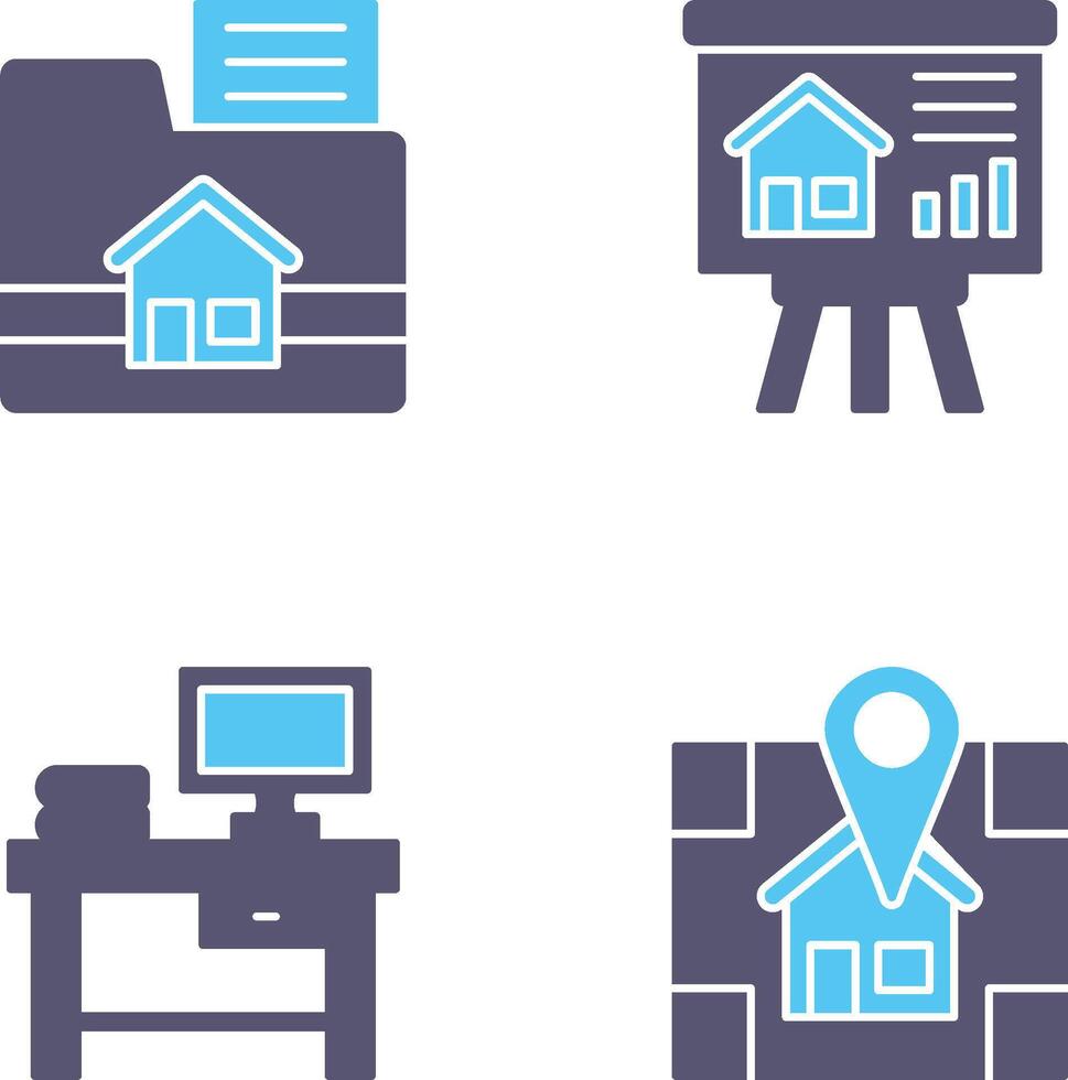 Folder and Presentation Icon vector